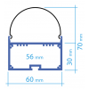 Perfil aluminio PHL46 (por metro)